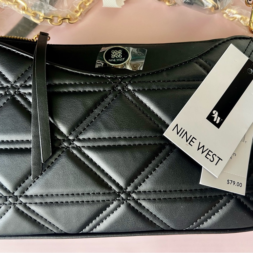 Nine West Black Quilted Clutch